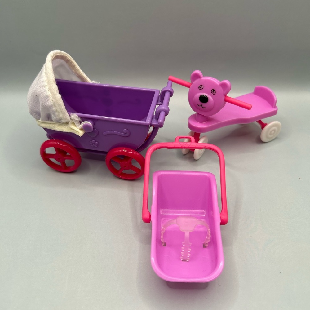 Simba Barbie Nursery Baby Stroller Doll Scooter Ride On Car Sear Carrier Lot